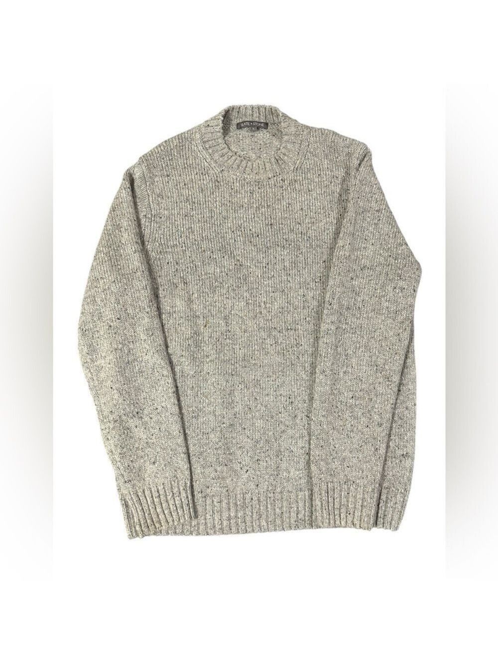 Slate and Stone Heather Gray Wool Blend Crewneck Sweater Size XL VGC